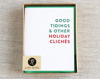 Holiday Card Set, Christmas Cards, Boxed Set, Funny Christmas Card, Sarcastic Holiday Cards