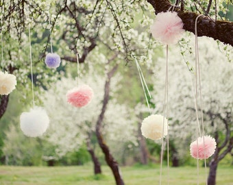 1 MEDIUM 10" / 28cm tissue Pom Pom - 66 colors - hanging birtday - wedding party decorations Active