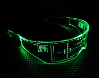 The original Illuminated Cyber goth visor Citadel **CLEAR** choose your LED colour