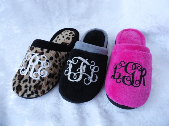 monogram bedroom slippers