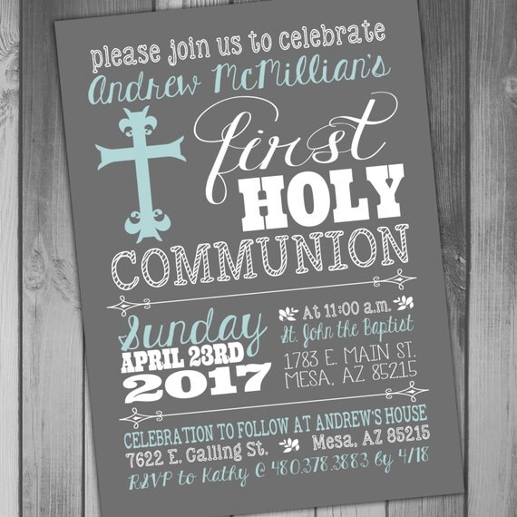 First Holy Communion Invitation 1st Communion Invitation