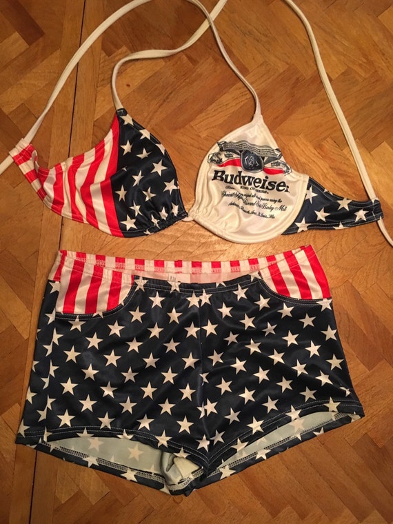 Budweiser Beer Vintage Bathing Suit Bikini S/P XS