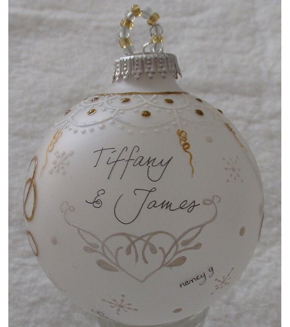 personalized wedding christmas ornament white gold personalized wedding christmas ornament white gold