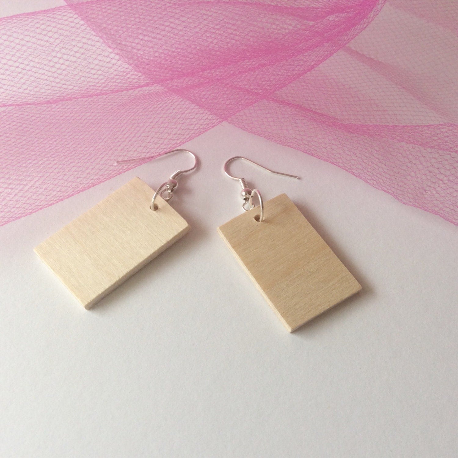Unfinished wooden earrings / rectangle wooden blanks/ 5 pairs
