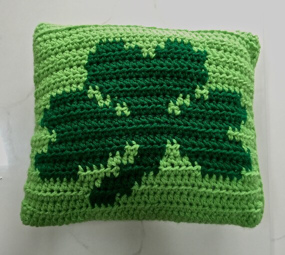 Items similar to Square Shamrock Pillow 18 " Polyfiber filled Irish