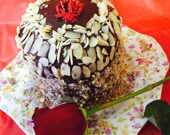 Vegan Mini Chocolate Almond Strawberry cake, Natural,healthy ingredients,Love and Compassion,Birthday,Wedding.
