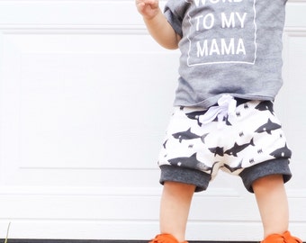 Shark Attack Print Baby Boy Shorts, Hipster Baby Clothes, Hipster Baby Boy Clothes, Hipster Baby Shorts, Girl Toddler, Baby Girl Clothes