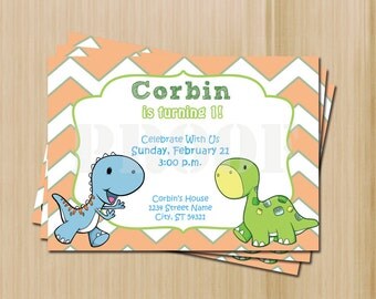 Baby Dinosaur Party Invitation