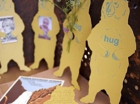 letterpress Bear Hug card diecut Grizzly