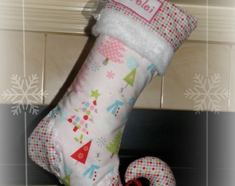 Christmas stocking with personalized name tag