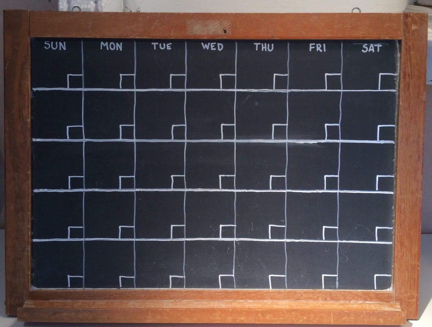 RESERVED FOR NOT2OLD Chalkboard Calendar Vintage Genuine Slate