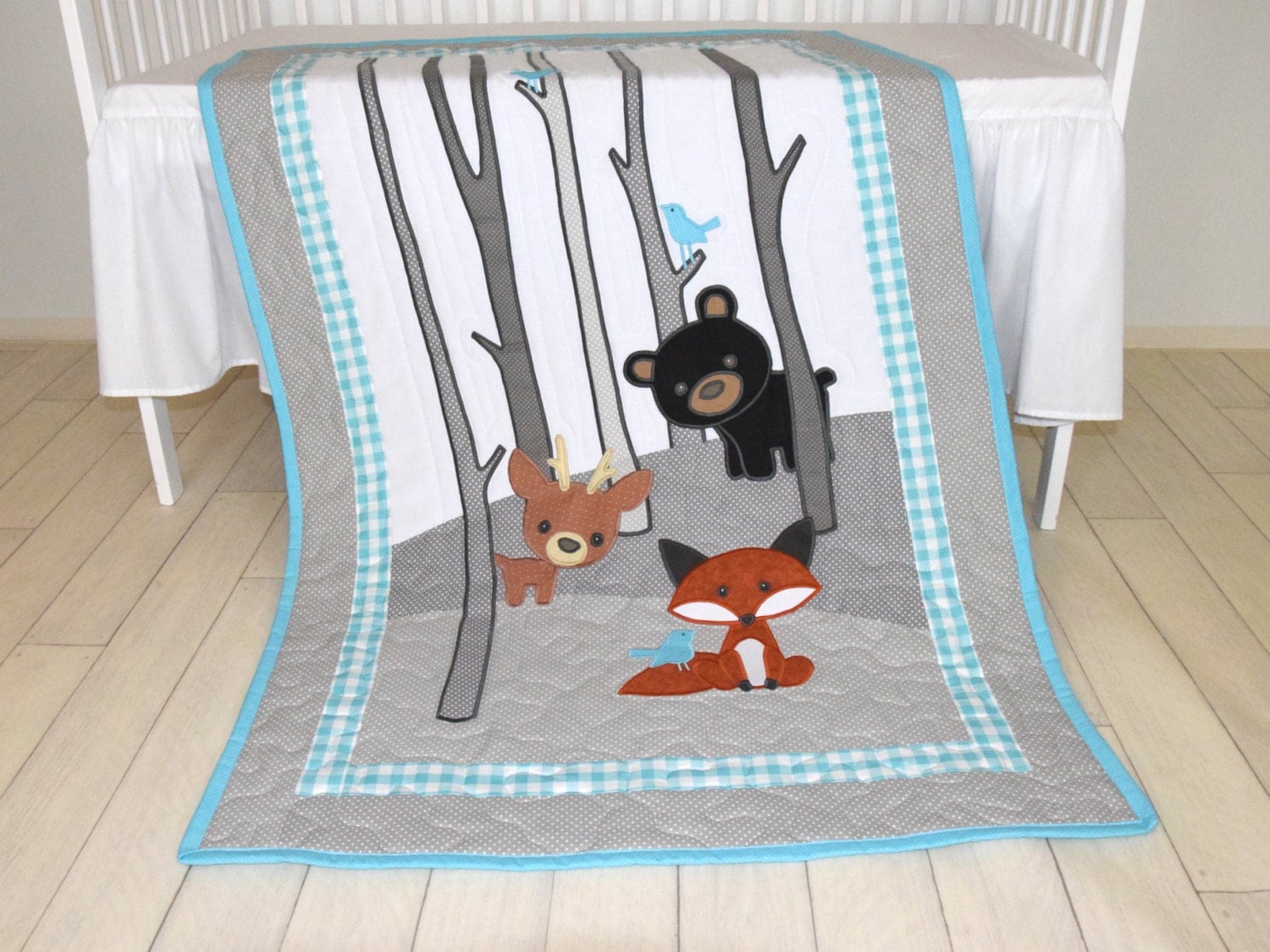 Woodland Blanket Baby Boy or Girl Crib Bedding Forest