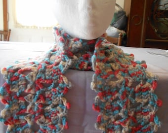 Blue Variety MEDIUM LACY SCARF to fit under your coat.