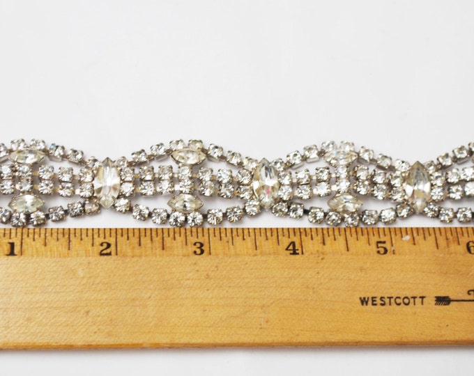 Rhinestone Bracelet - Bling glitz hollywood glamour - Clear Rhinestone