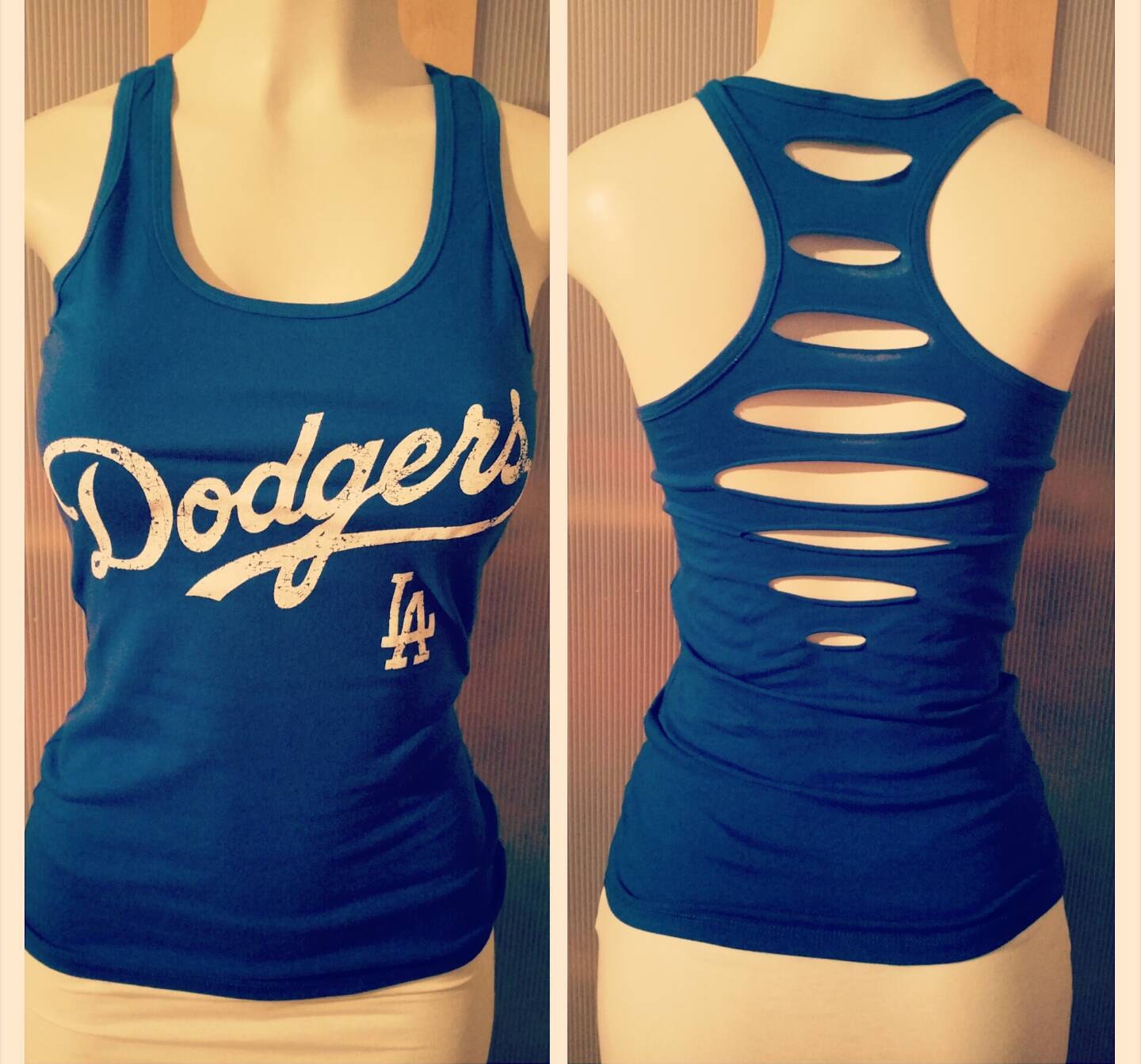 Dodgers Cut Up Tank By Kuffemclothing On Etsy