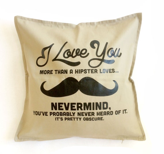 Funny Hipster gift. Hipster Love Pillow. by SatMorningPancakes