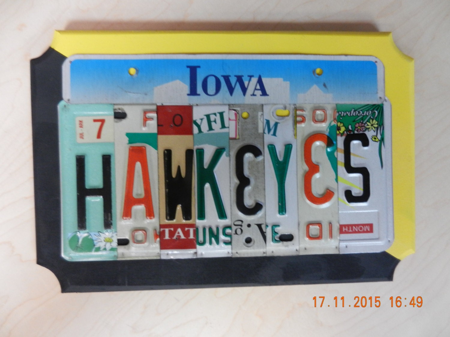 Iowa Hawkeyes License Plate Sign Made to Order by TreasuredSunsets