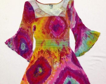 Funky Tie Dye Junior's Dress size Extra Small W157