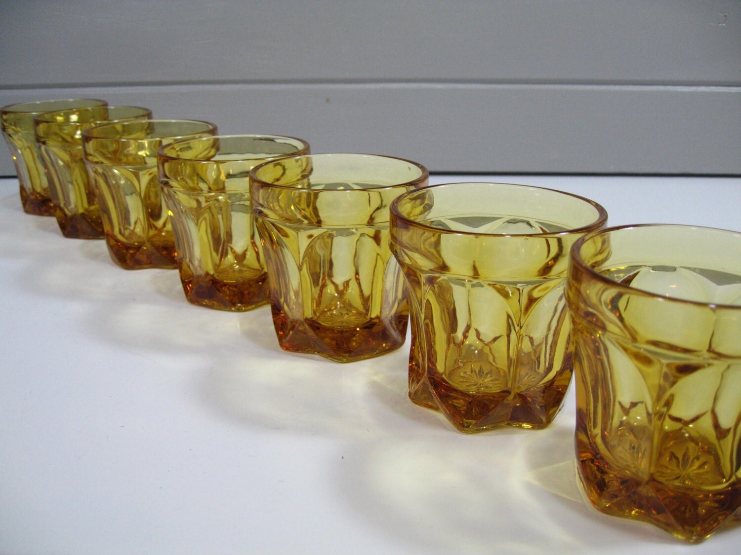 Vintage Lowball Glasses Amber Glass Cocktail Glasses Amber