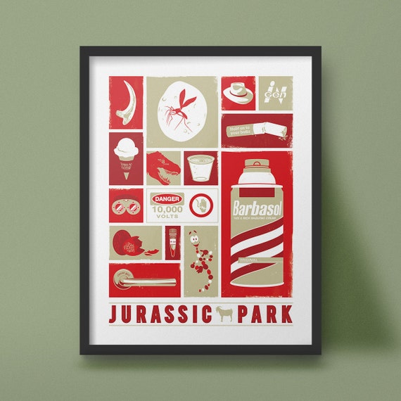 Jurassic Park Art Print Movie Poster Design Dinosaur Wall Jurassic Park Art Print Movie Poster Design Dinosaur Wall
