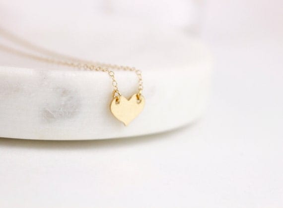 Heart necklace / Gold or silver heart necklace / Simple