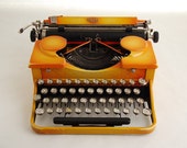 Typewriter, Royal Standard Portable, Orange 1930s Typewriter, Royal Standard Portable, Orange 1930s