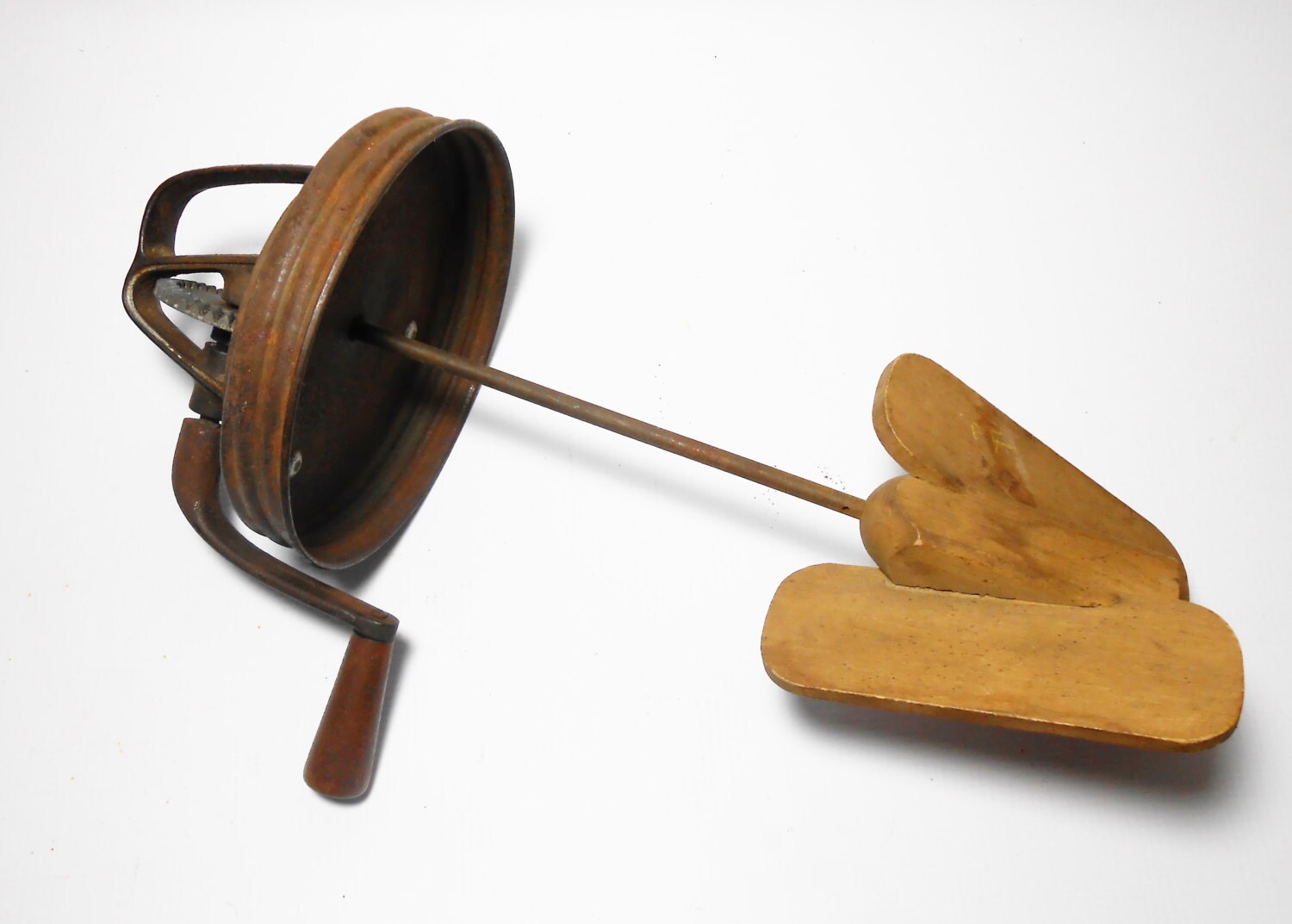 Antique Butter Churn Top Wood Paddle Lid Butter Churn