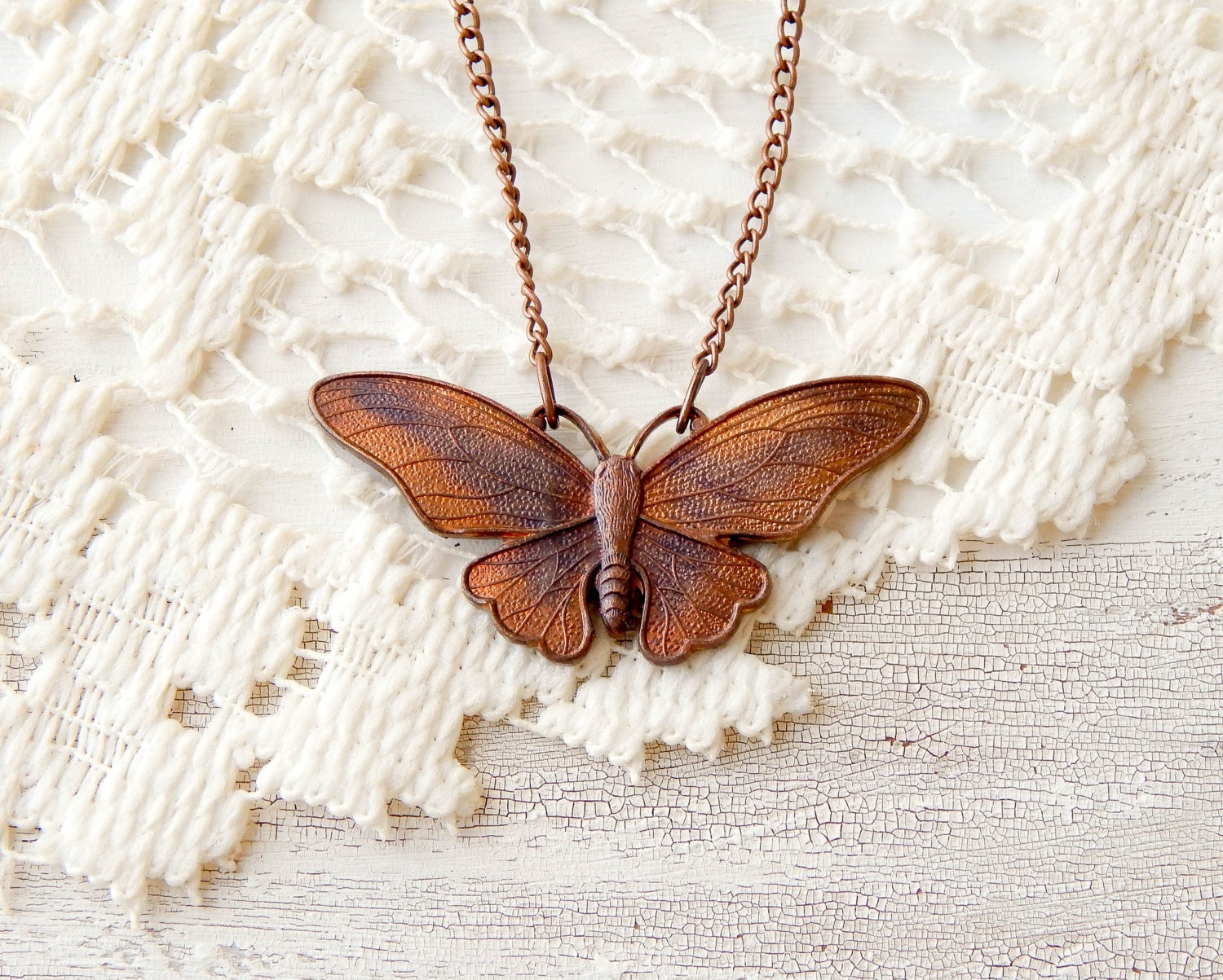 Copper butterfly necklace / butterfly necklace by EleanorandLorena