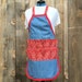 Denim Red Bandana Egg Apron, Egg Gathering Apron, Backyard Chickens, Farm Collecting, Chicken Apron, Harvesting Apron , All Purpose Apron