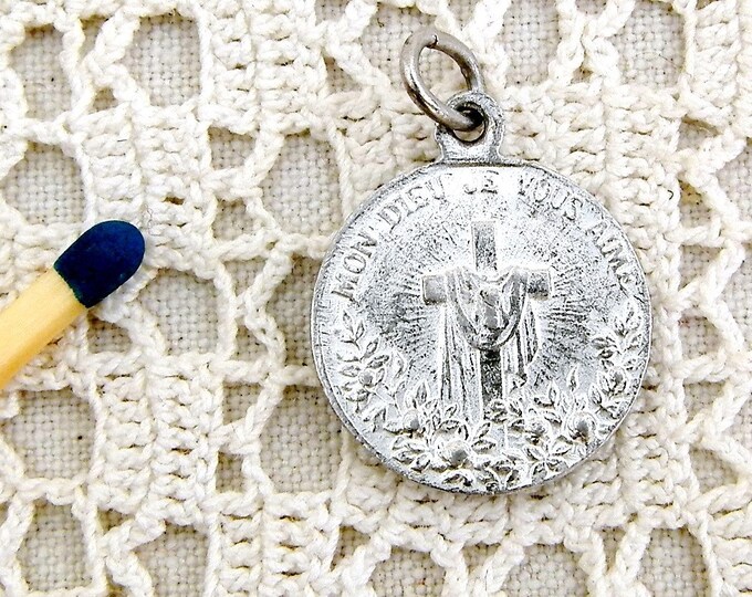 Vintage French Medal Religious Medal Saint Teresa with Turquoise Blue Enamel / St Therese Religion / Christian Catholic Charm Medal Lisieux Vintage French Medal Religious Medal Saint Teresa with Turquoise Blue Enamel / St Therese Religion / Christian Catholic Charm Medal Lisieux