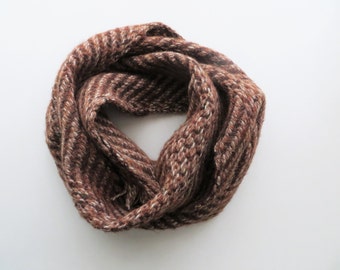 80s Mahogany Knit Scarf Wool Zig Zag Print Winter Accessories for Men and Women