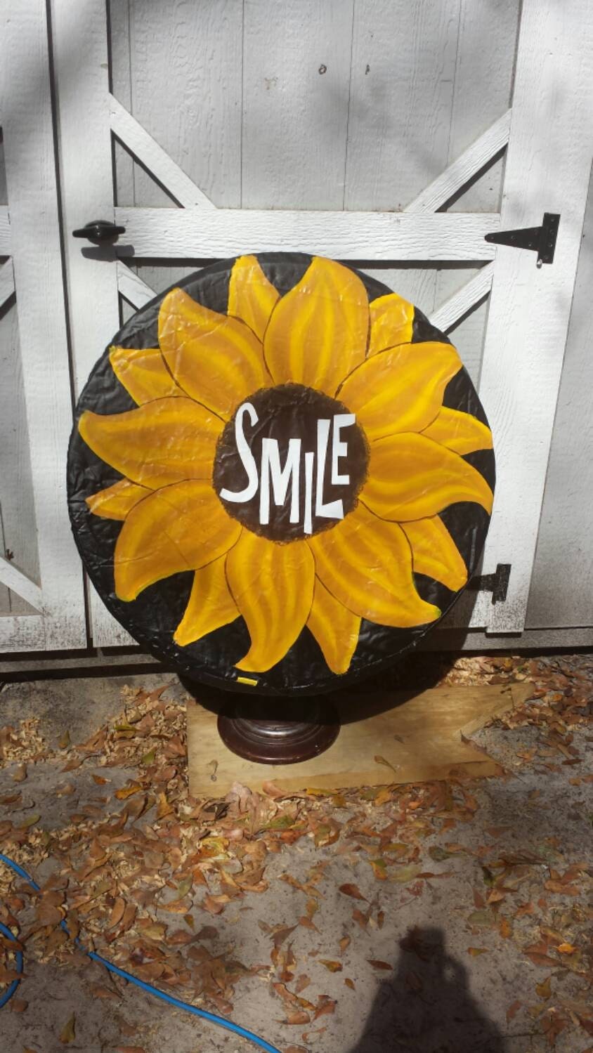 Hand painted custom spare tire cover
