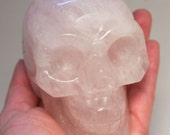 Rose Quartz Crystal Skull 4 inches 100mm Unconditional Love Energies! Huge size! helps process grief