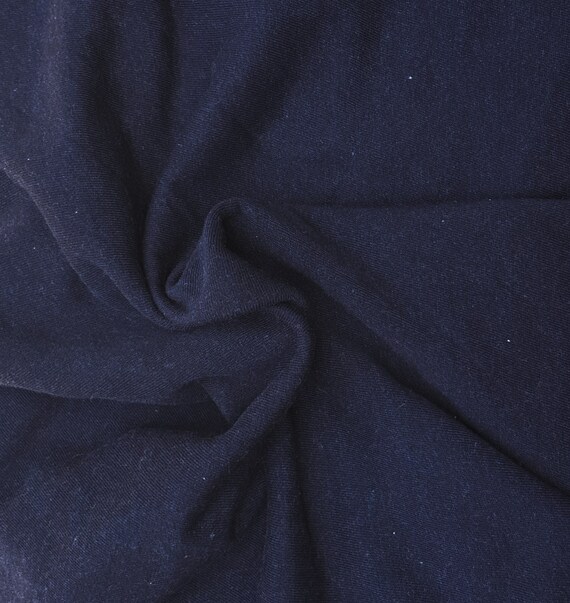 Indigo Dye Cotton French Terry Fabric Knit by the Yard