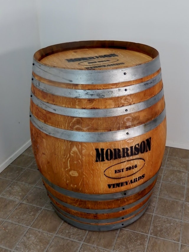 Personalized Used Wine Barrel 59 Gallons
