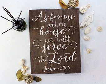 As for me and my house sign Scripture Wall Art Verse on Wood Housewarming Gift Joshua 24:15 Bible Verse Art Bible Verse Sign