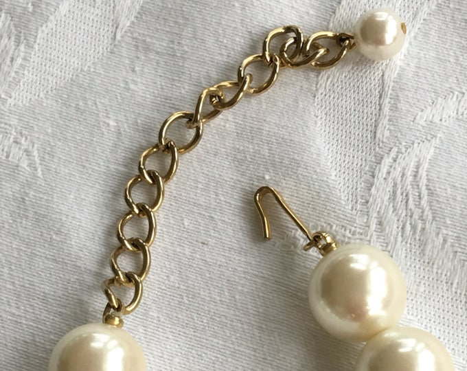 Vintage Baroque Pearl Necklace 16" Adjustable Wedding Bride CLEARANCE