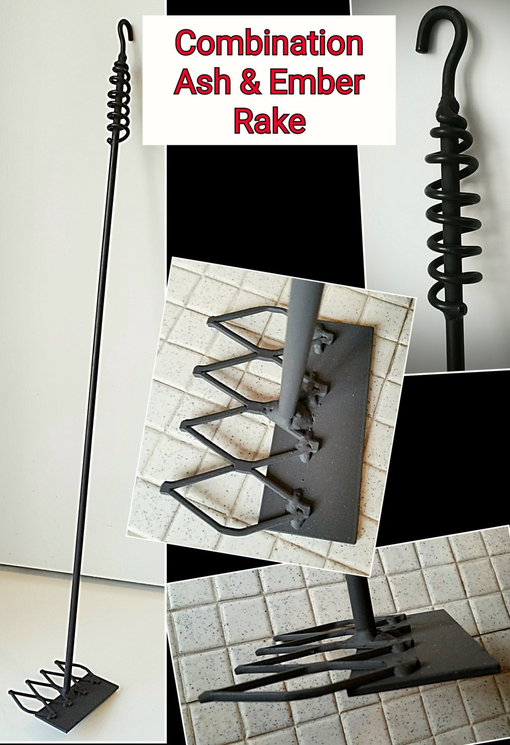 Fireplace / Box Stove Combo Ember & Ash Rake 35 Long