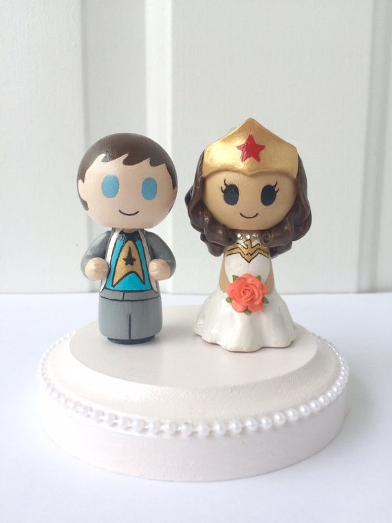 Star Trek Wedding Cake Topper w/ customizable Bride and Groom