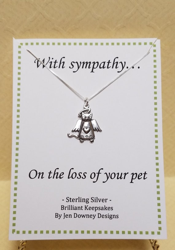 Loss of Cat Sympathy Gift Necklace Sterling Silver Jewelry