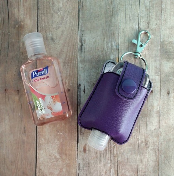 Small Hand Sanitizer Holder Purple Vinyl by ShopOrangeBlossoms