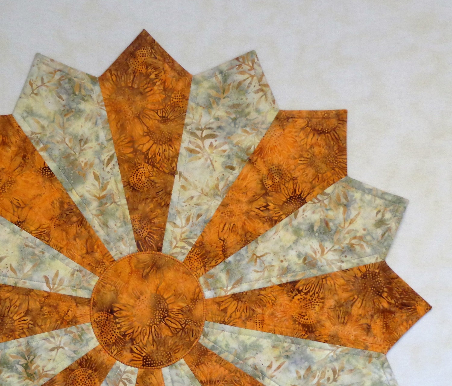 Quilted Table Topper Quilted Centerpiece Round Centerpiece