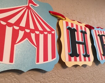 Circus Banner, Circus Party Banner, Carnival Birthday Banner, Circus Birthday Banner