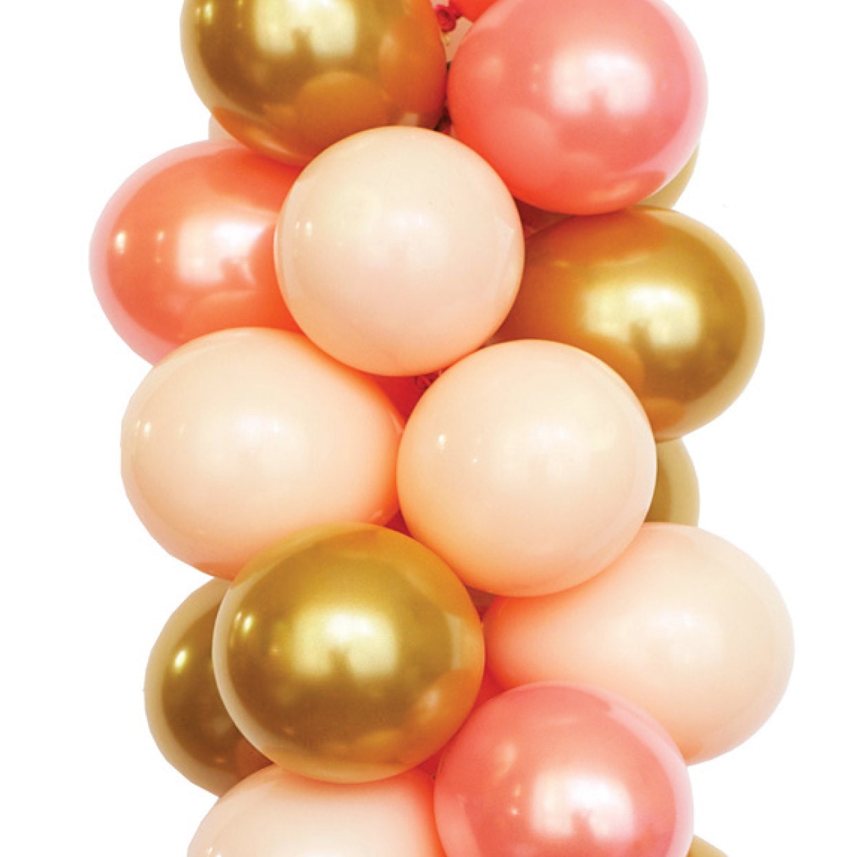 PEACHY BEACH Pink Peach and Gold Latex Balloons 30