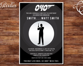 James Bond 007 Spy Invitation