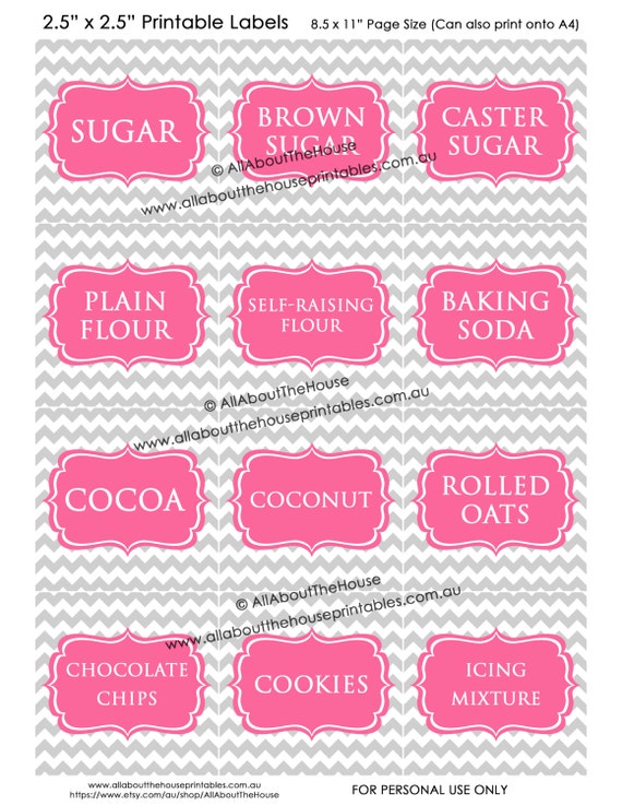 Pantry labels printable editable jpg pdf kitchen organization