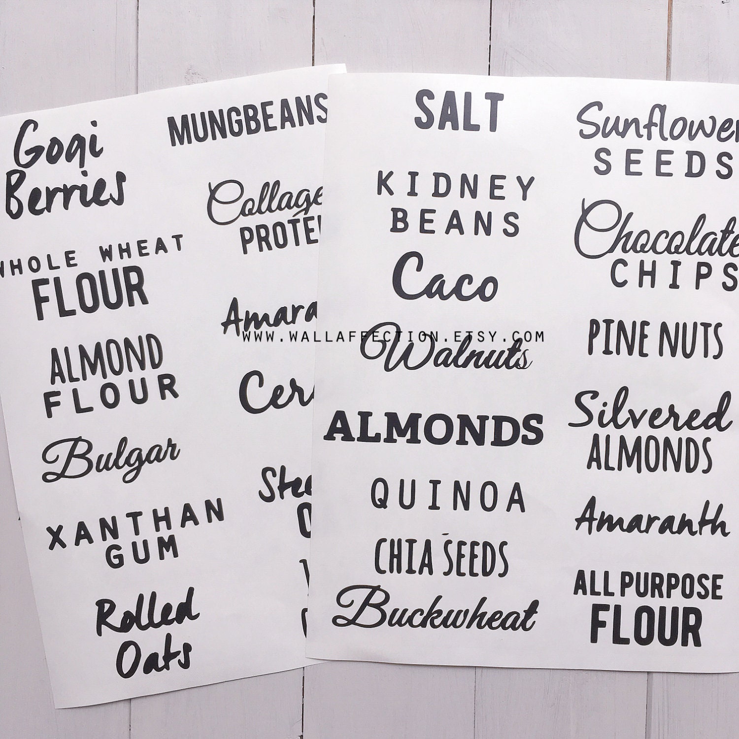 10 24 Pack Jar Labels Vinyl Pantry Labels by WallAffection