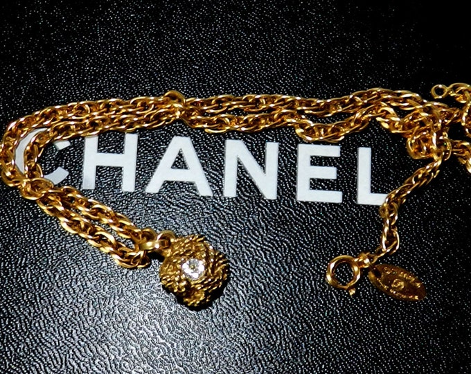 Chanel CC Rope Ball Pendant Necklace, Chanel Choker Necklace, Authentic Chanel Jewelry, High End, Fashion Designer Chanel