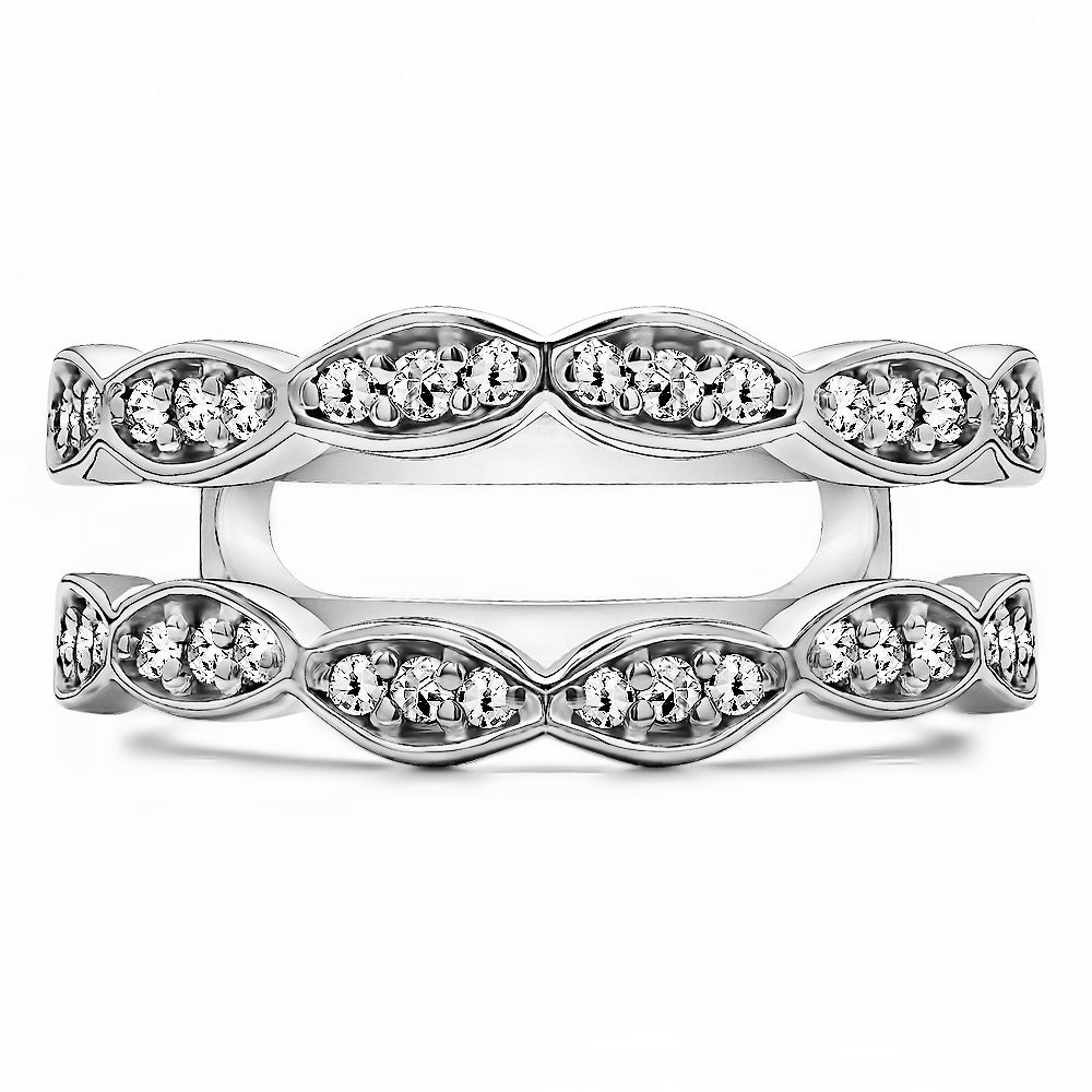 Vintage Wedding Ring Guard Enhancer in Sterling Silver with