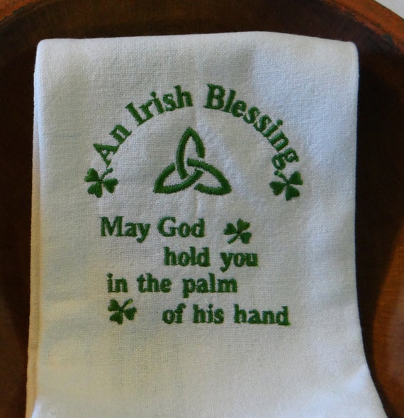 Irish Blessing Towel Shamrock Tea Towel St. Patrick's Day